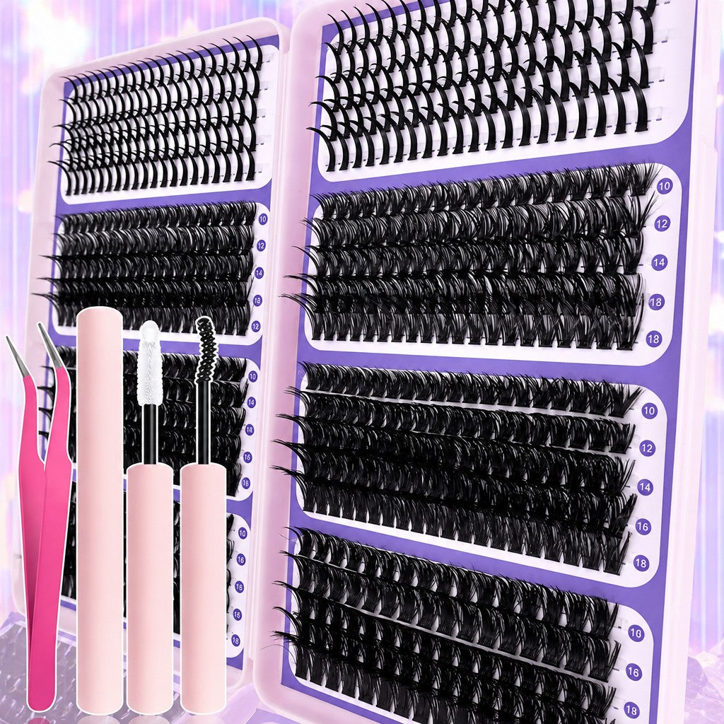 640pc DIY Fluffy Cluster Eyelash Kit with Tools