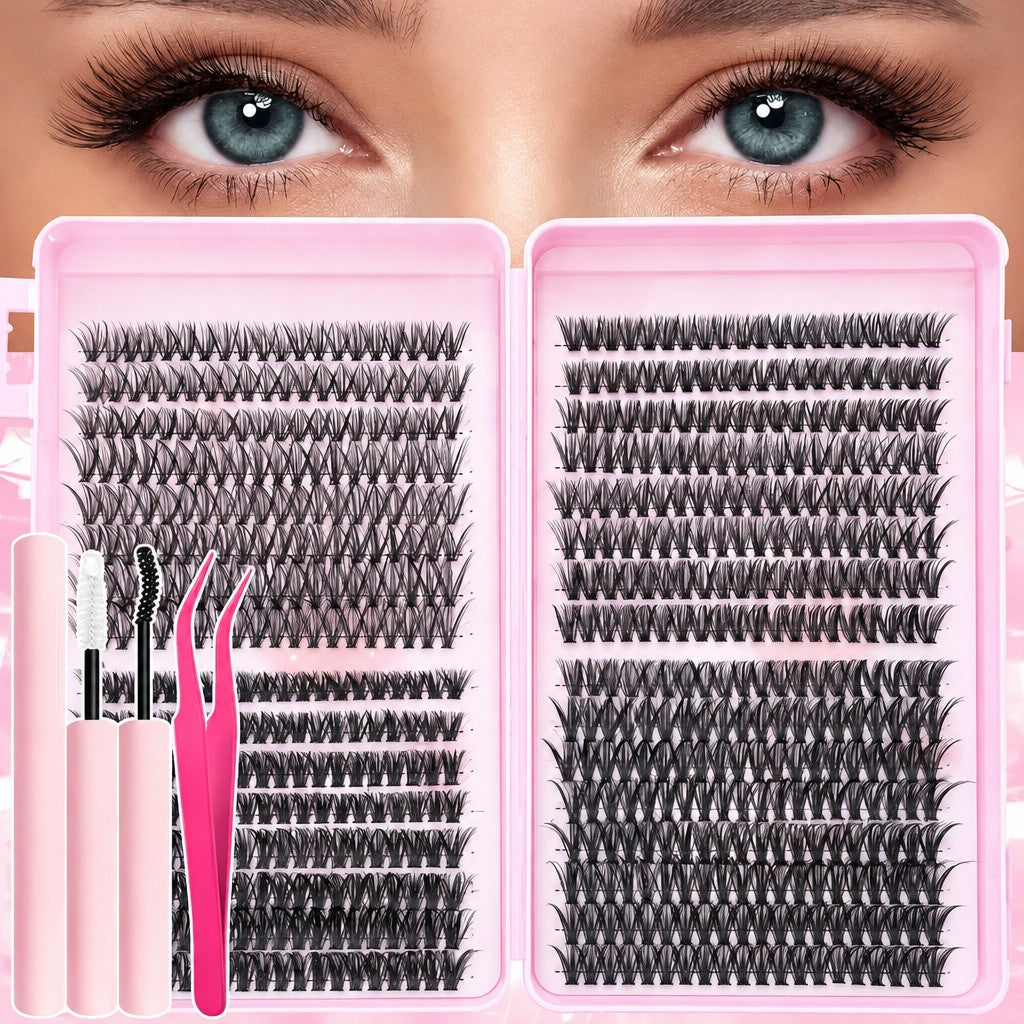 640pc DIY Fluffy Cluster Eyelash Kit with Tools