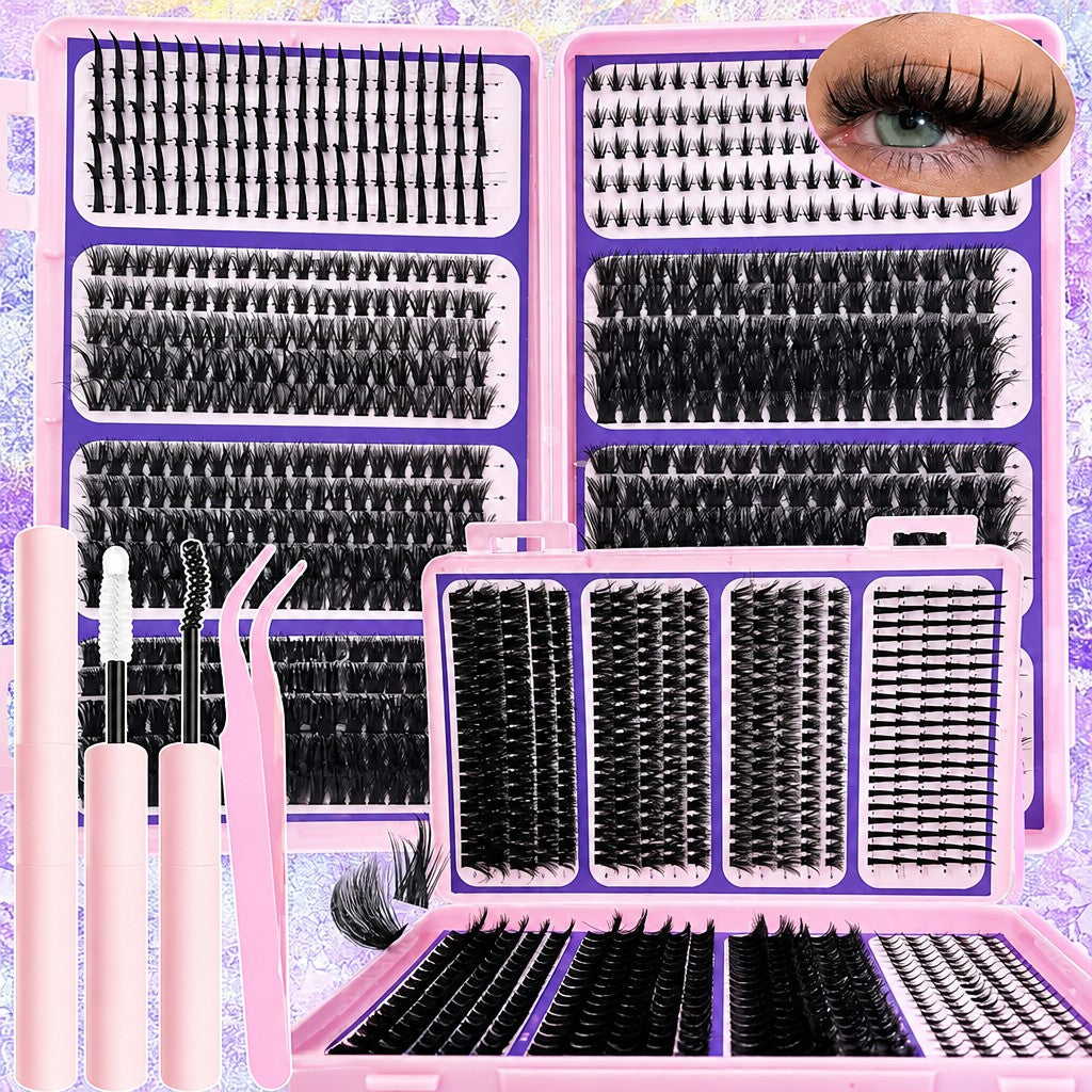 640pc DIY Fluffy Cluster Eyelash Kit with Tools