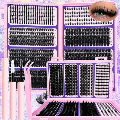 640pc DIY Fluffy Cluster Eyelash Kit with Tools