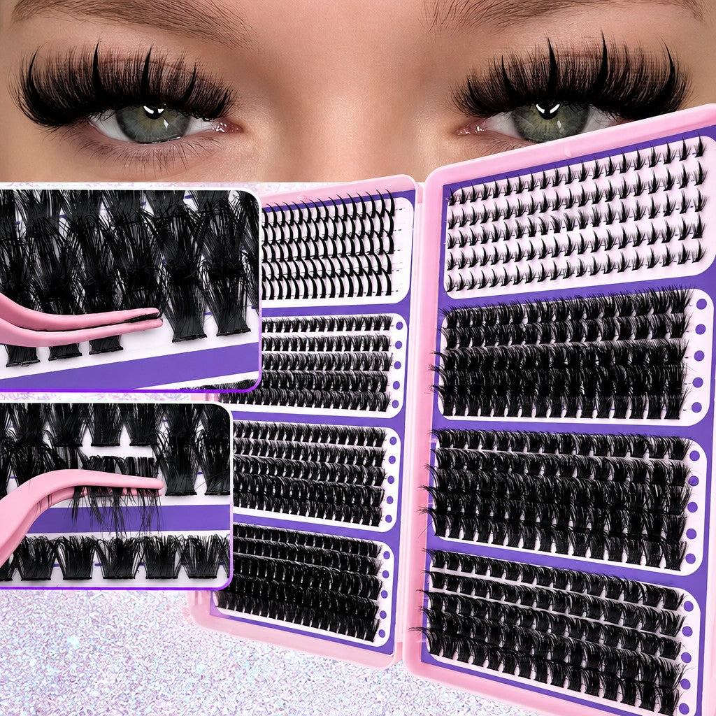 640pc DIY Fluffy Cluster Eyelash Kit with Tools