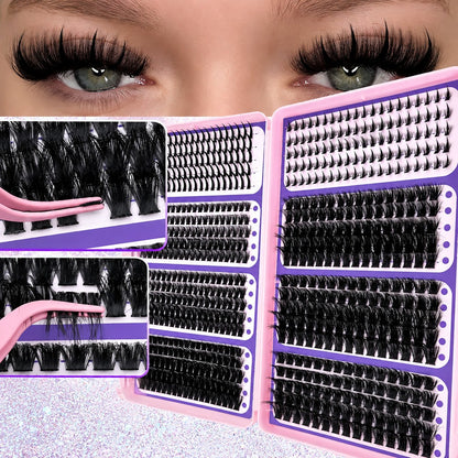 640pc DIY Fluffy Cluster Eyelash Kit with Tools