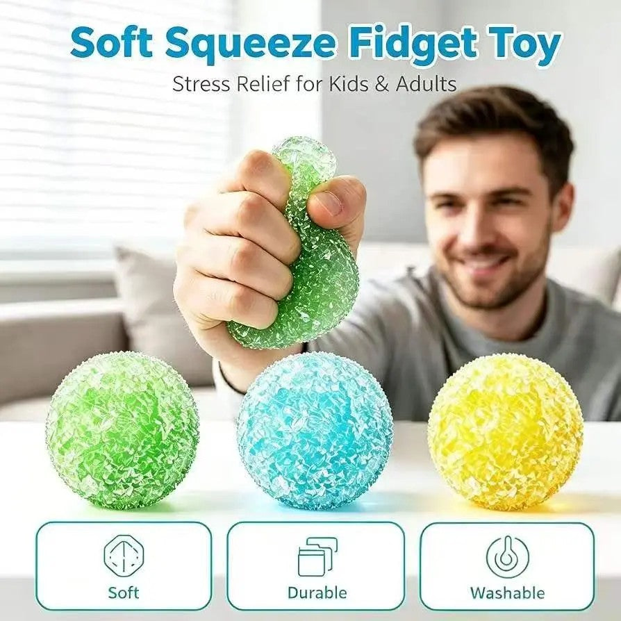 3PC Icy Crystal Texture Stress Ball