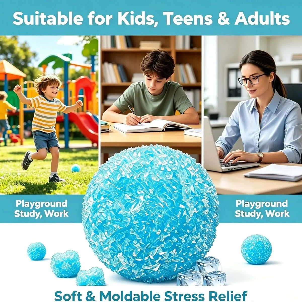 3PC Icy Crystal Texture Stress Ball