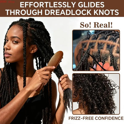 Wooden Loc Hair Comb with Round Pins