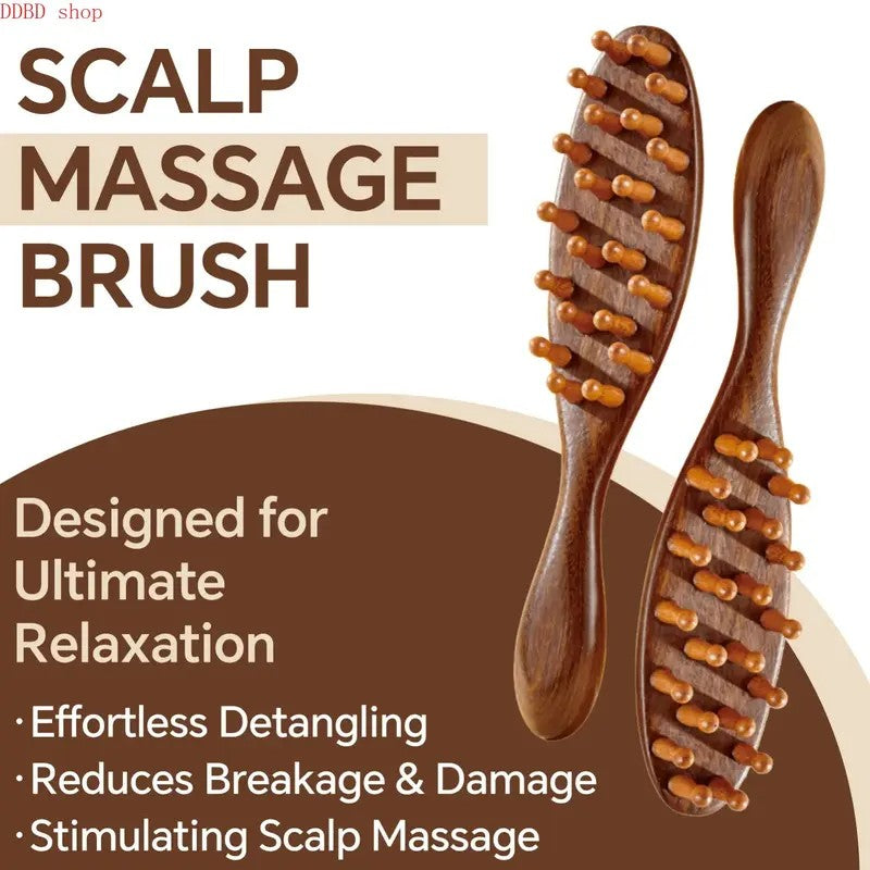 Wooden Loc Hair Comb with Round Pins