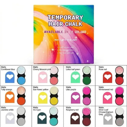 12PC Heart Temporary Hair Chalk Set