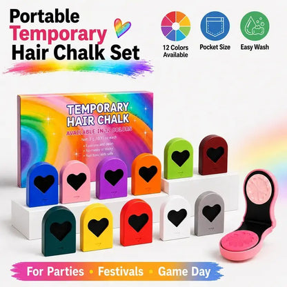 12PC Heart Temporary Hair Chalk Set