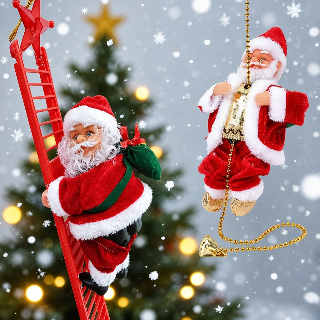 Animated Climbing Santa Ornament
