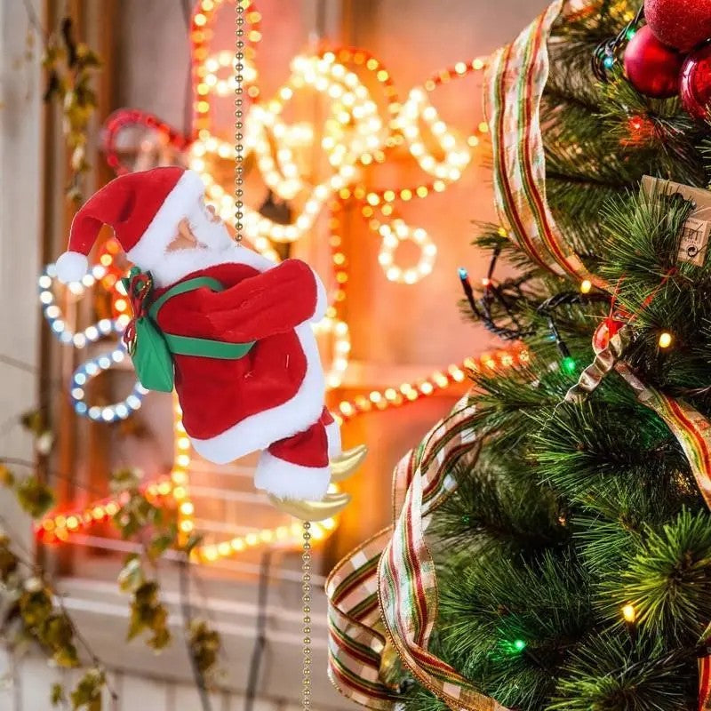 Animated Climbing Santa Ornament