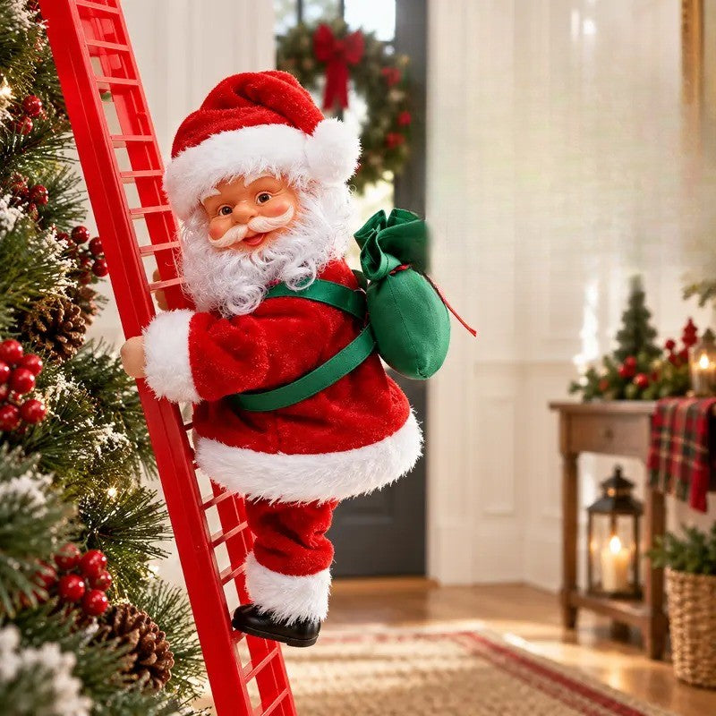 Animated Climbing Santa Ornament