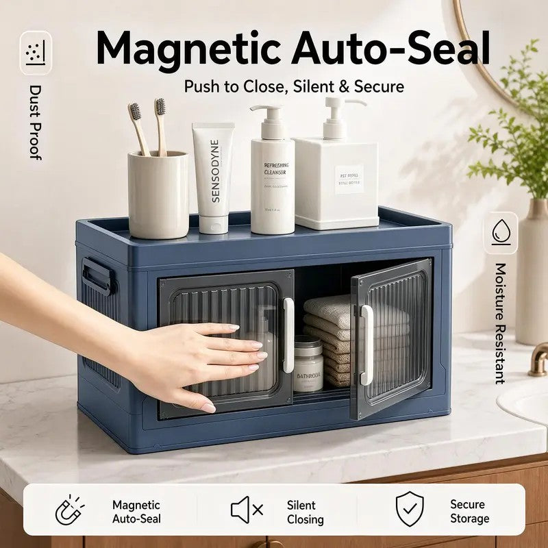 Foldable Storage Box with Clear Doors