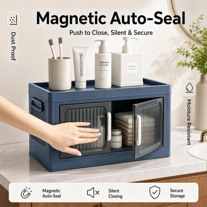 Foldable Storage Box with Clear Doors