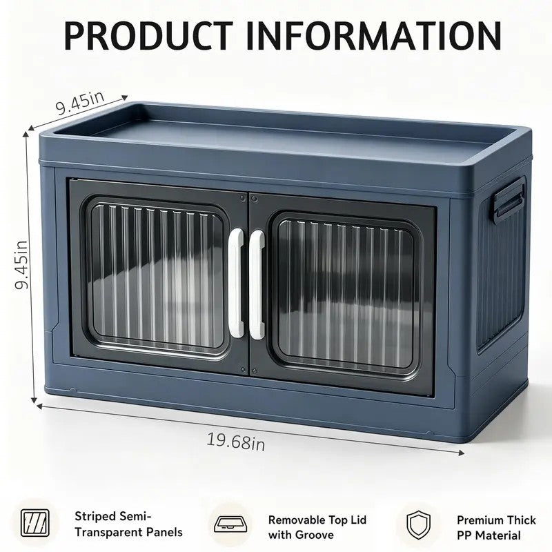 Foldable Storage Box with Clear Doors