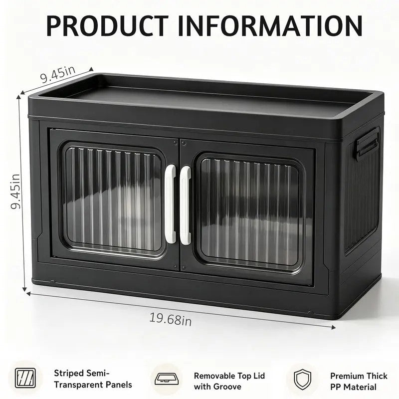 Foldable Storage Box with Clear Doors