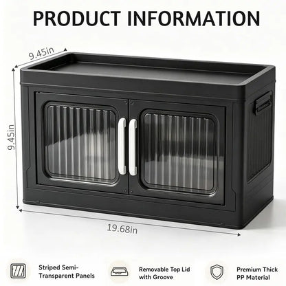 Foldable Storage Box with Clear Doors