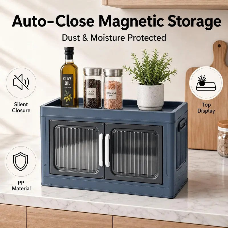 Foldable Storage Box with Clear Doors