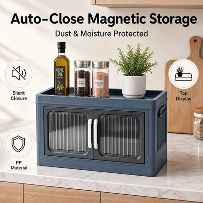 Foldable Storage Box with Clear Doors