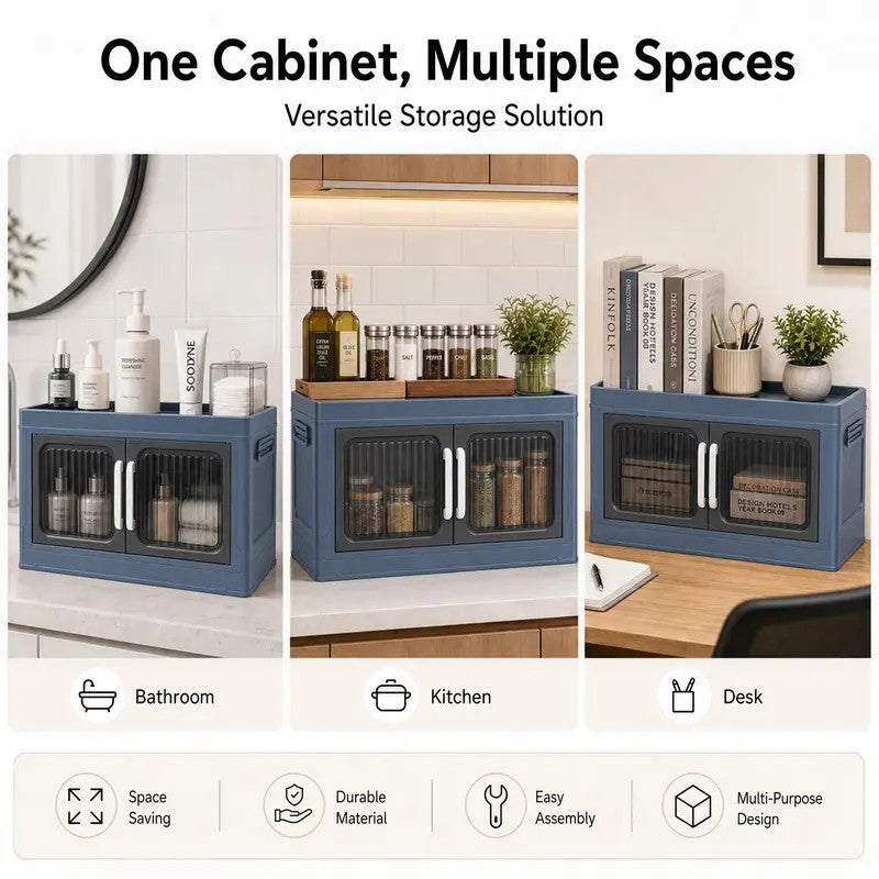 Foldable Storage Box with Clear Doors