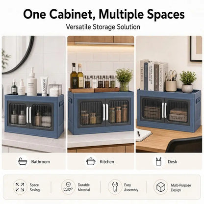 Foldable Storage Box with Clear Doors