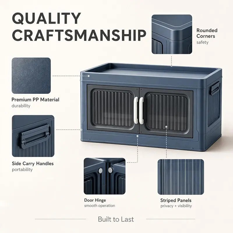 Foldable Storage Box with Clear Doors