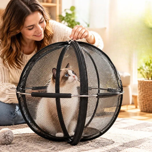 Portable Mesh Ball Cat Enclosure